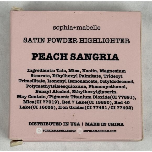 Sophia + Mabelle Satin Powder Highlighter Peach Sangria 3.2g Buildable Makeup - Picture 7 of 7